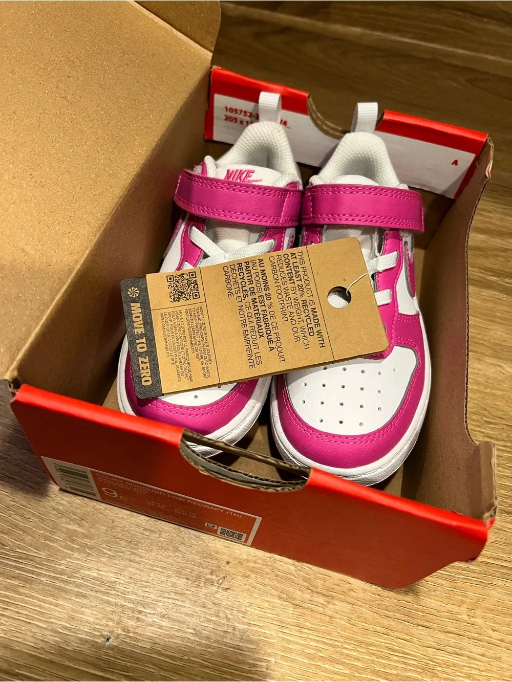 Nike Kids Pink Court Borough Low Recraft Sneakers NWT 9c